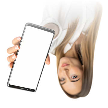 Mulher segurando um smartphone